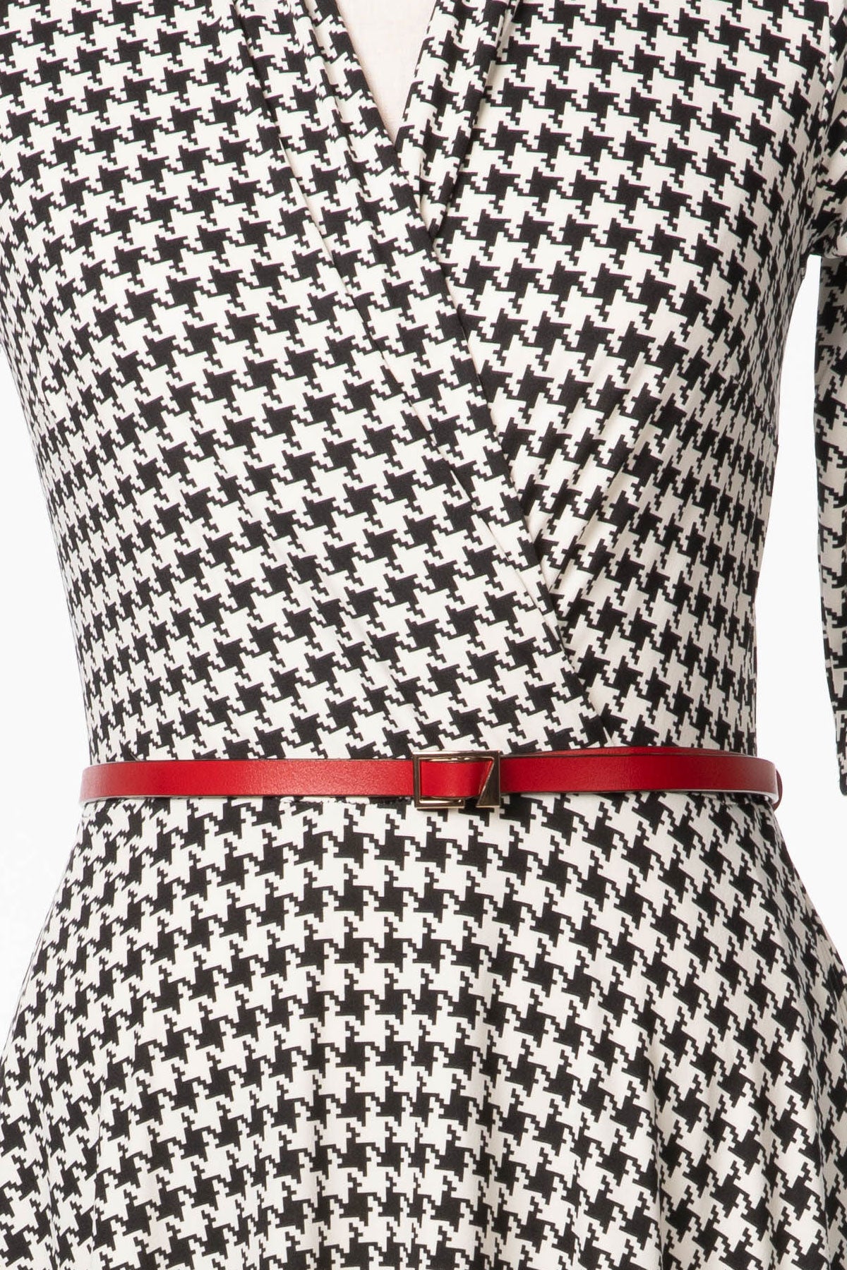 Red Asymmetrical Buckle Cinch Waist Belt