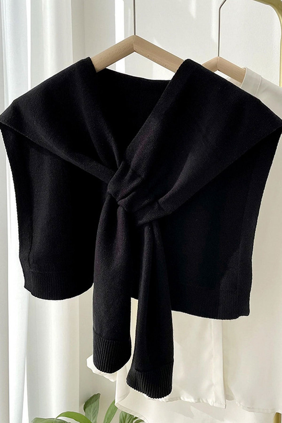 Black Knitted Shawl