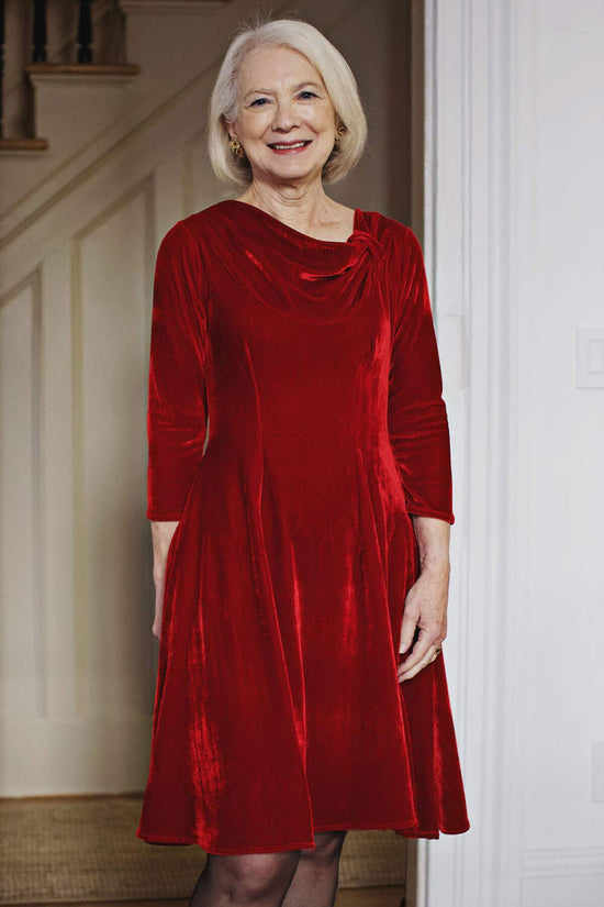 Claire Dress - Scarlet Velvet