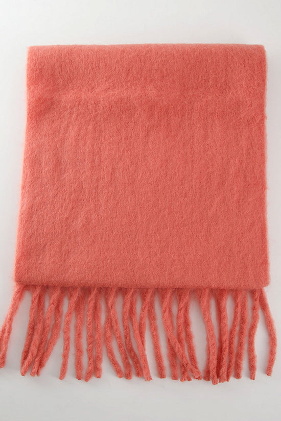 Coral Oversized Mohair Scarf