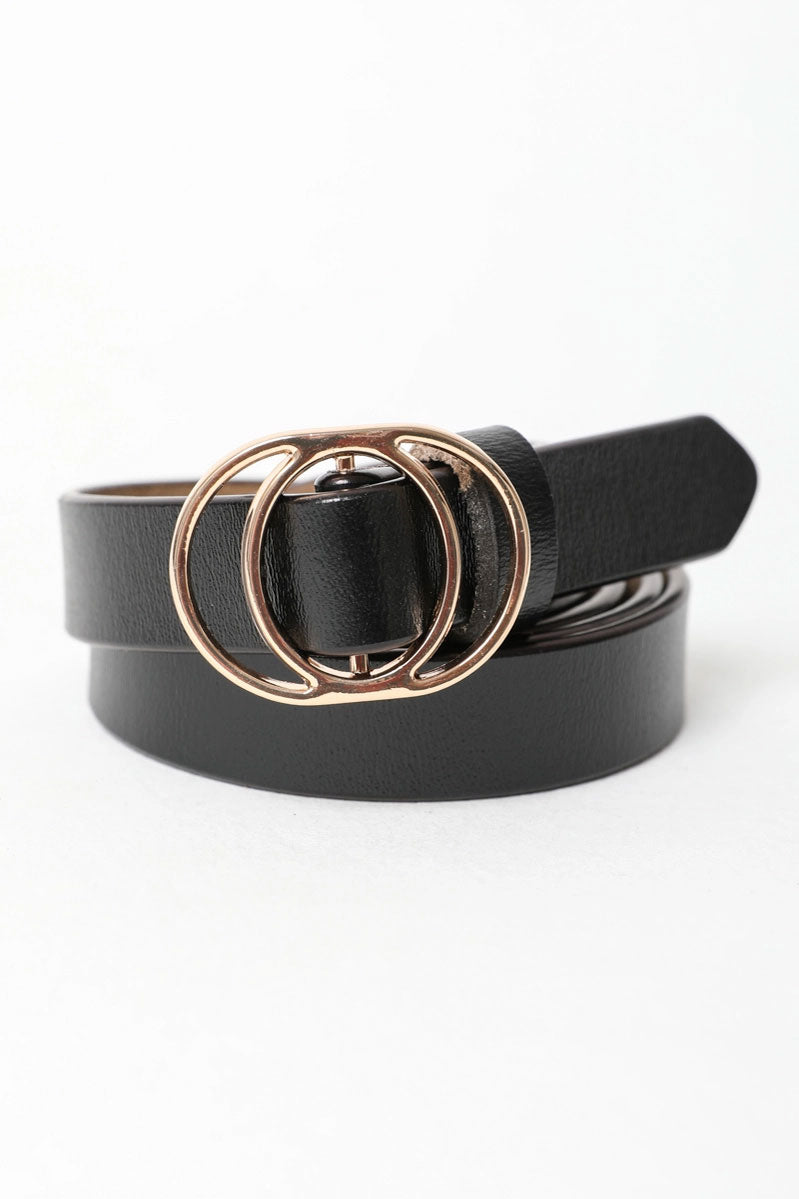 Black Double Ring Cinch Belt