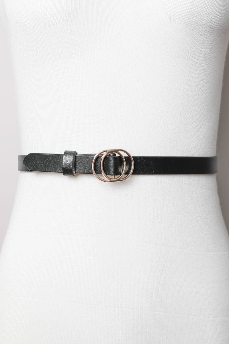 Black Double Ring Cinch Belt