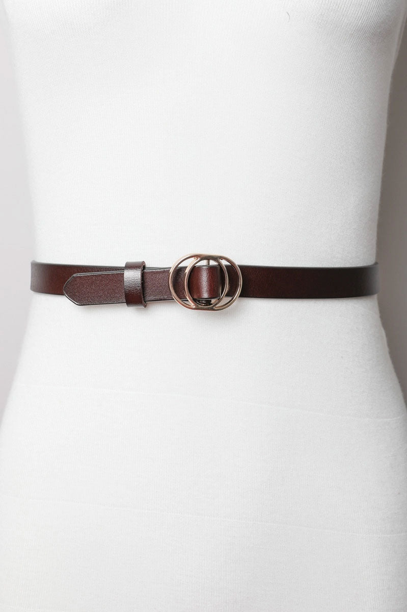 Brown Double Ring Cinch Belt