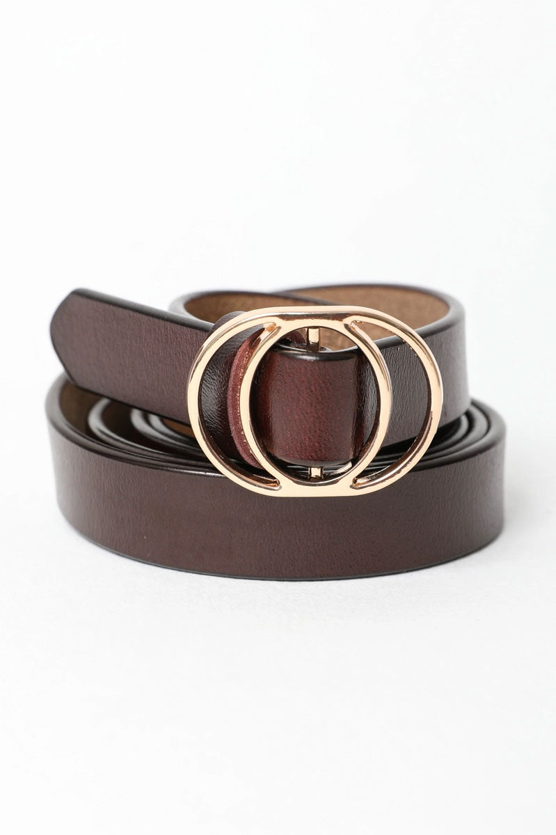 Brown Double Ring Cinch Belt