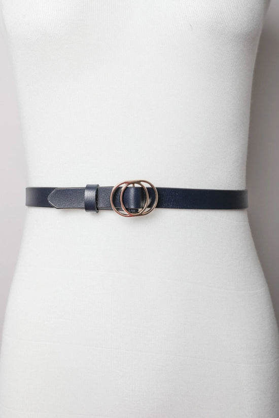 Navy Double Ring Cinch Belt