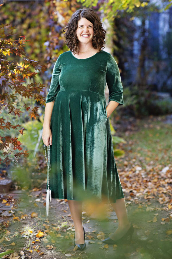 Emily Dress - Spruce Velvet