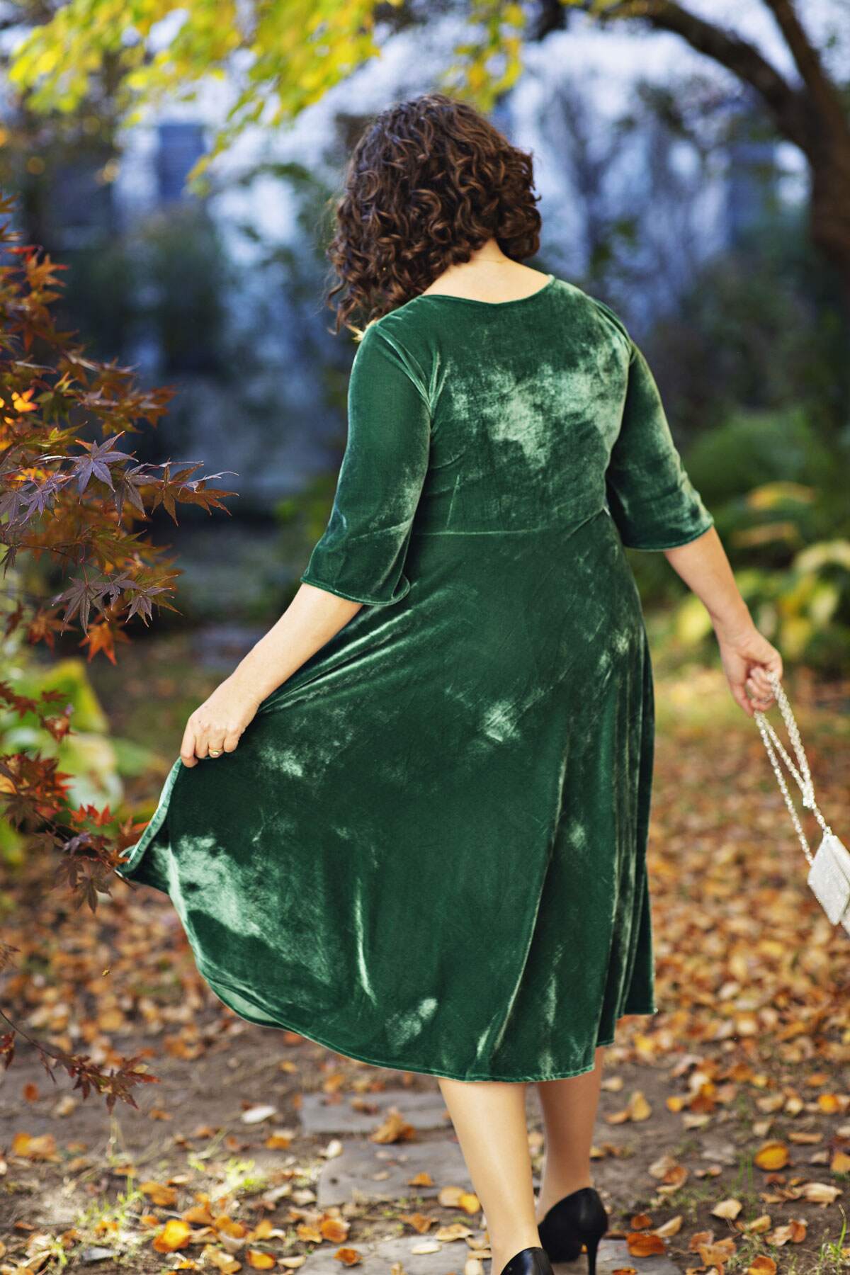 Emily Dress - Spruce Velvet