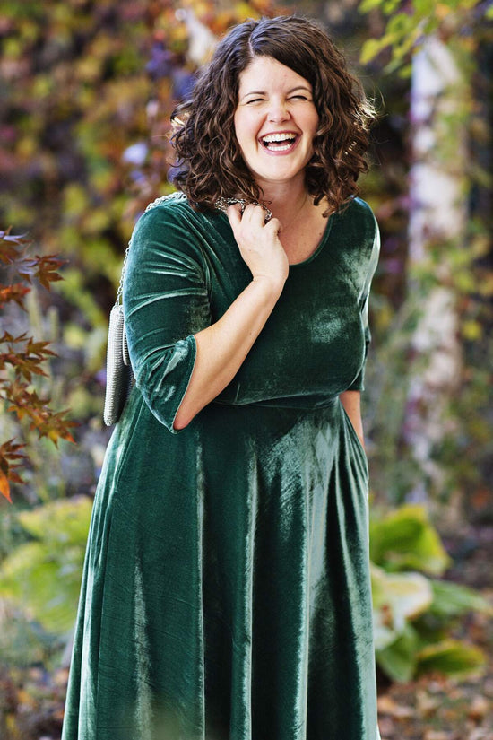 Emily Dress - Spruce Velvet