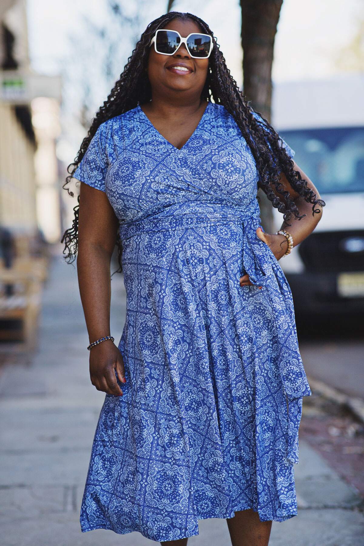 Margaret Dress - Blue Bandana