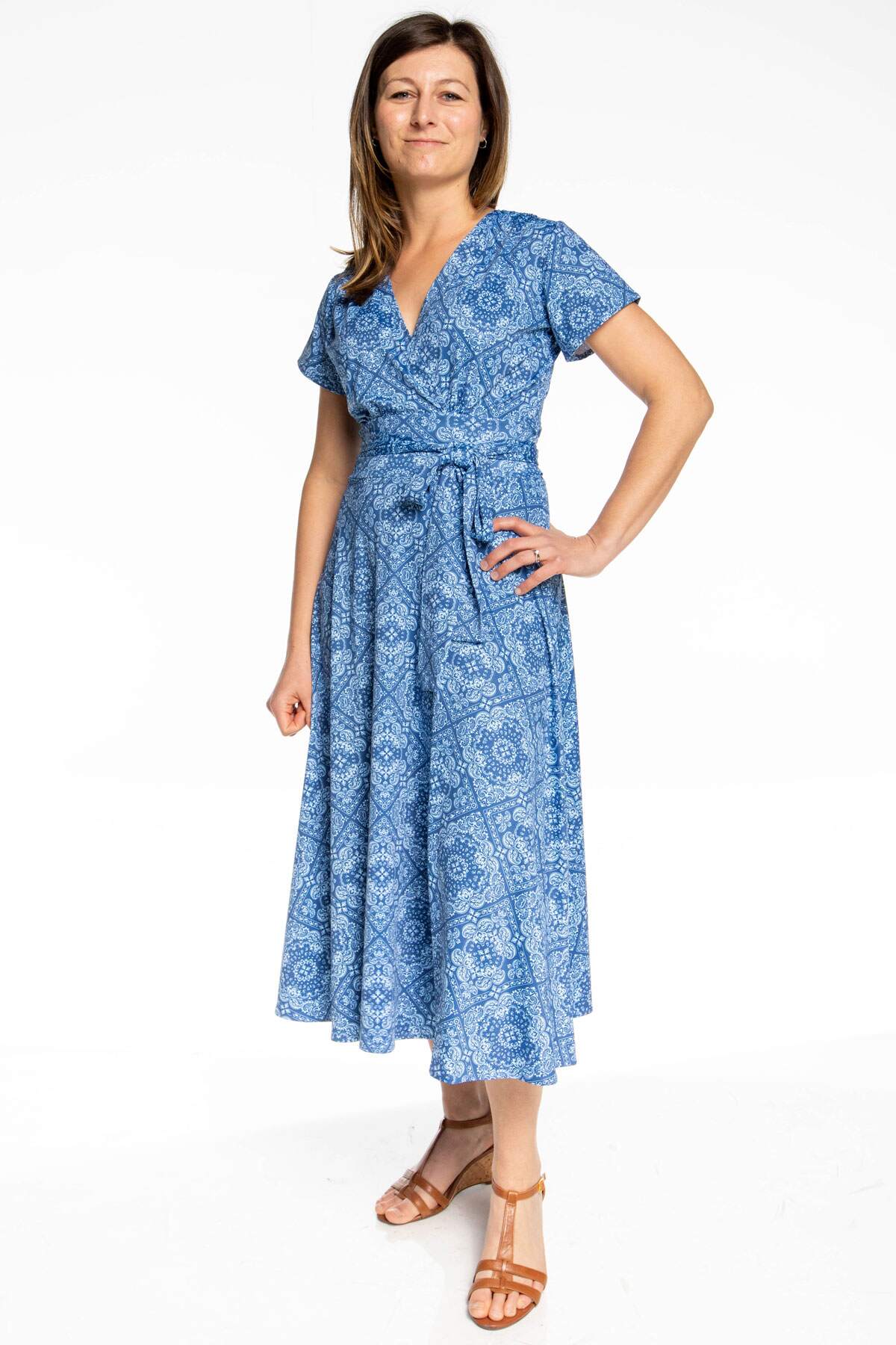 Margaret Dress - Blue Bandana