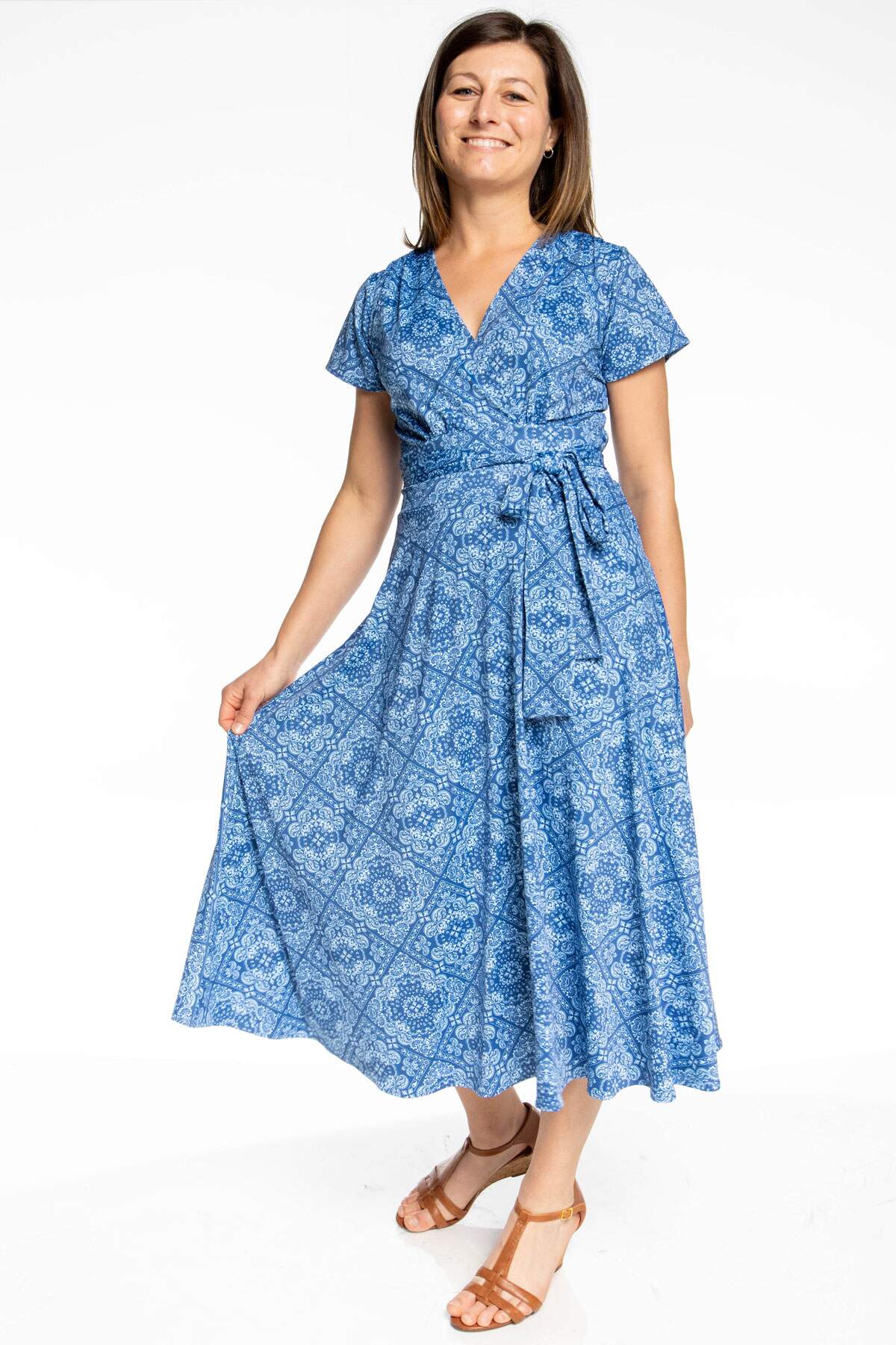 Margaret Dress - Blue Bandana