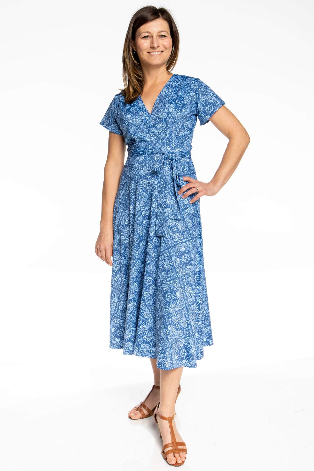 Margaret Dress - Blue Bandana