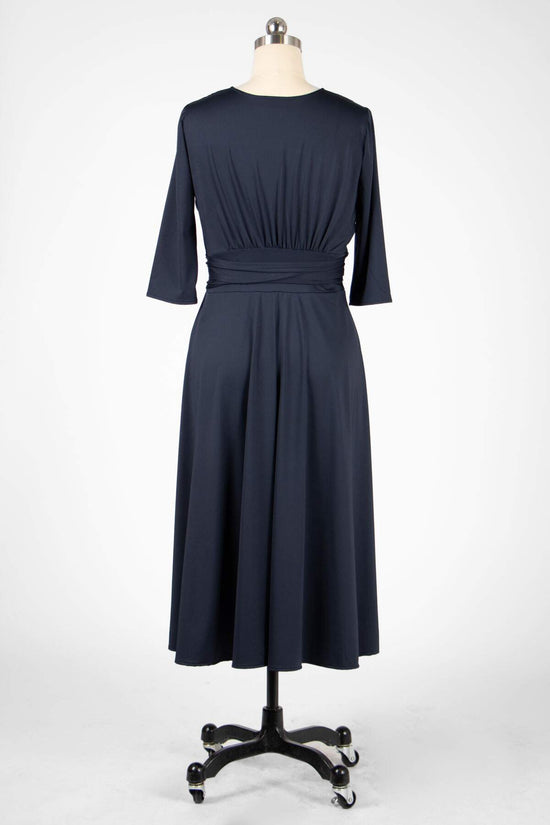 Margaret Dress (3/4 Sleeves) - Midnight Blue – karina dresses