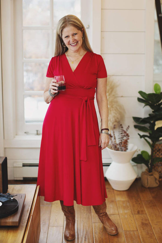 Margaret Dress - Solid Red