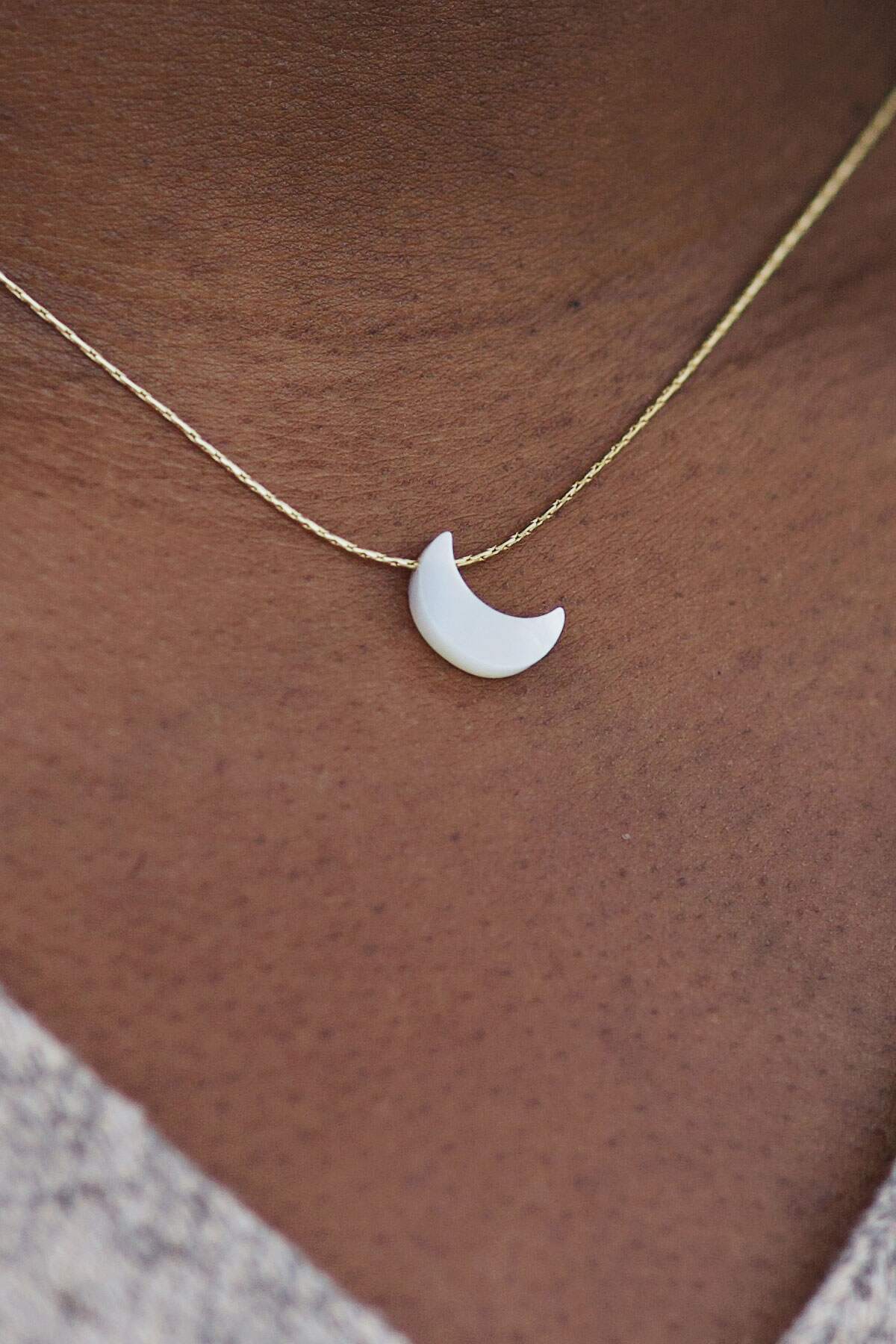 Mother of Pearl Moon Necklace