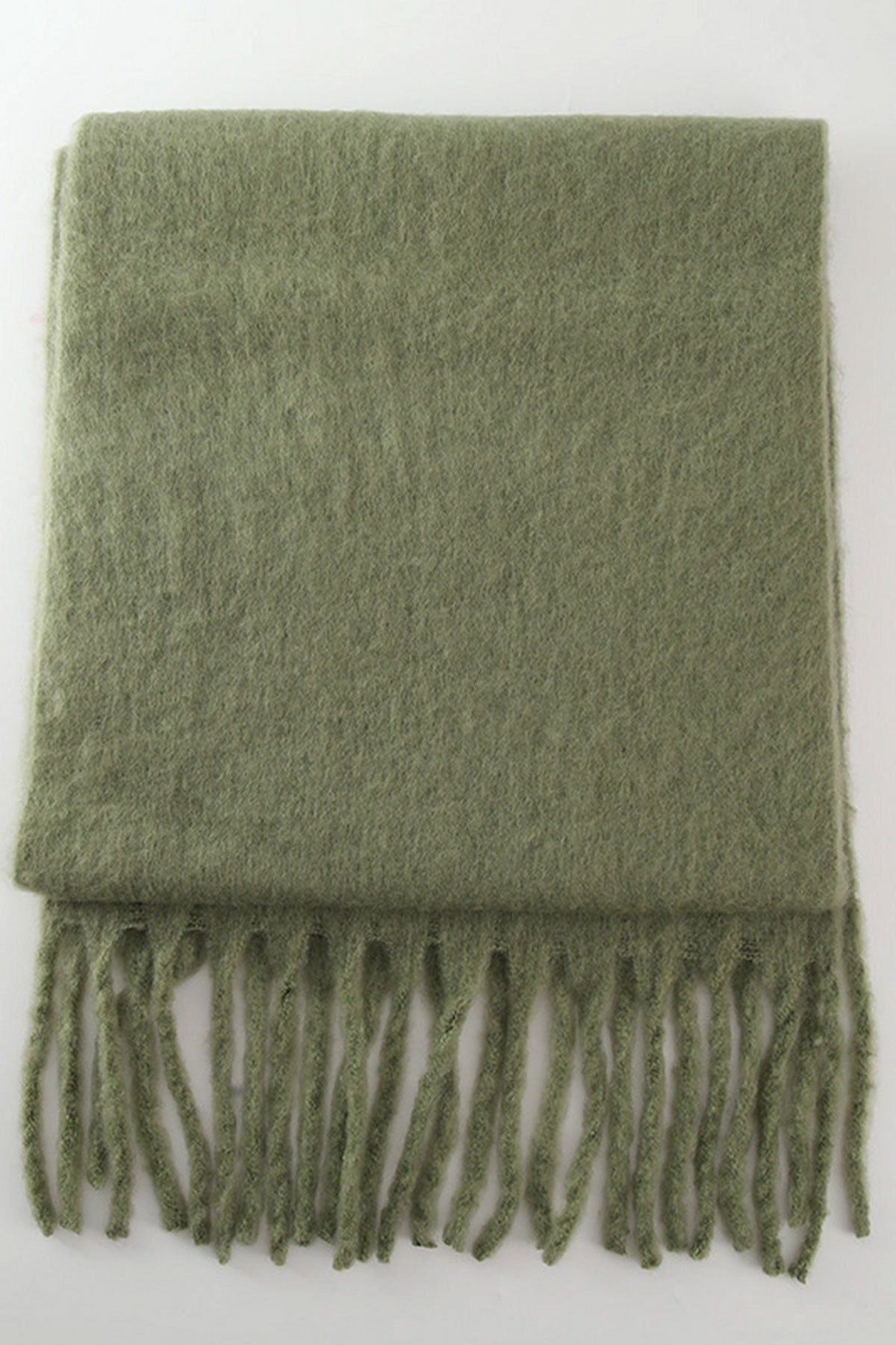 Olive Oversized Mohair Scarf