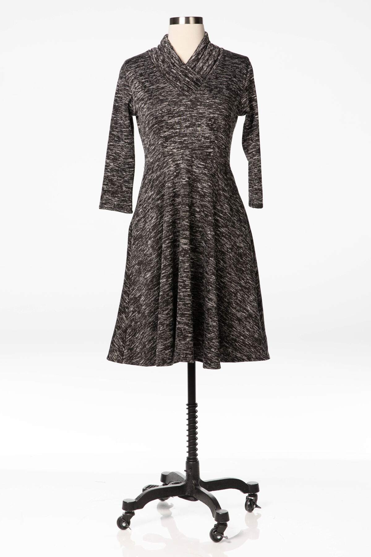 Patricia Dress - Charcoal Marled Sweater Knit