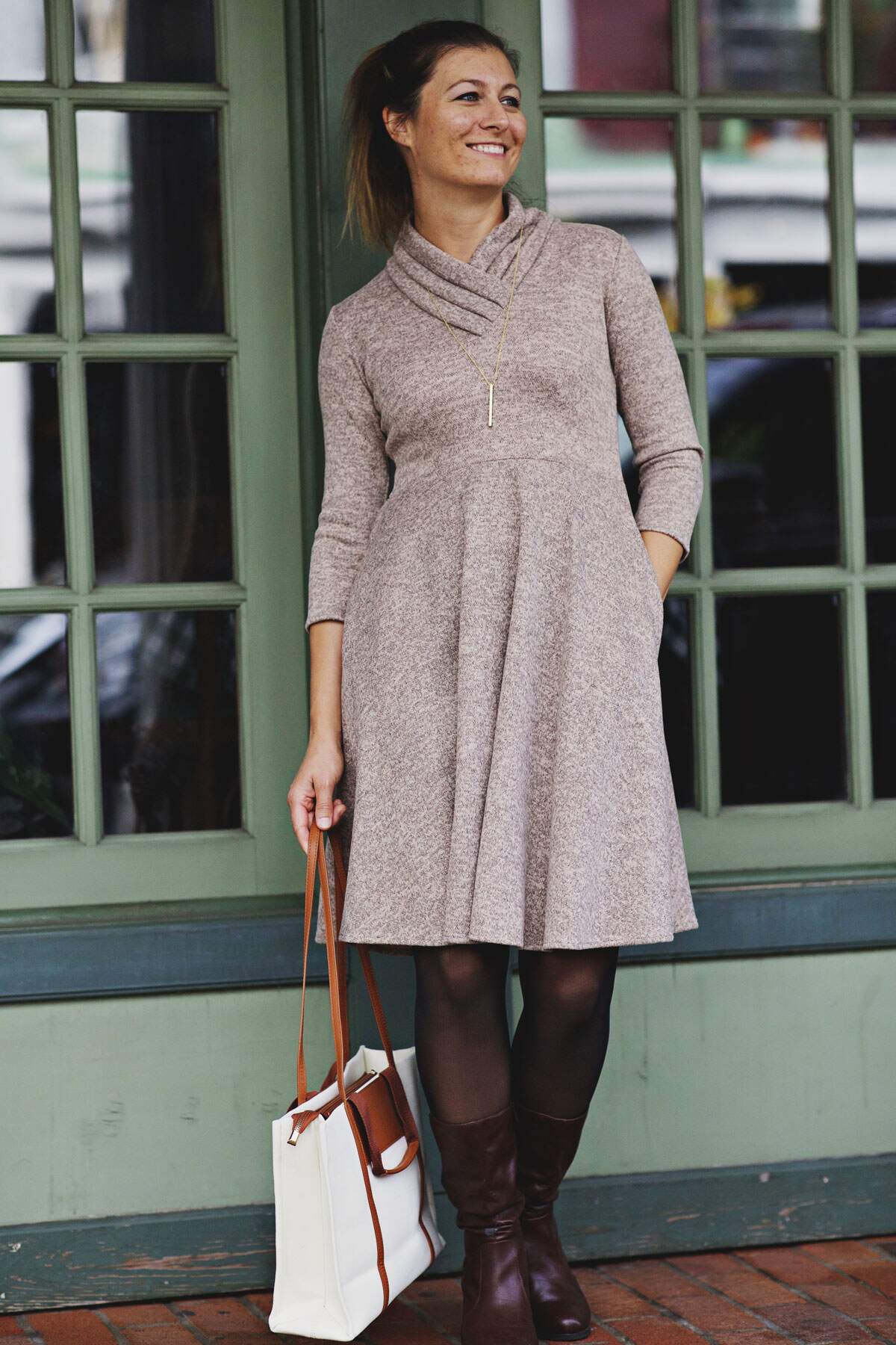 Patricia Dress - Oatmeal Sweater Knit