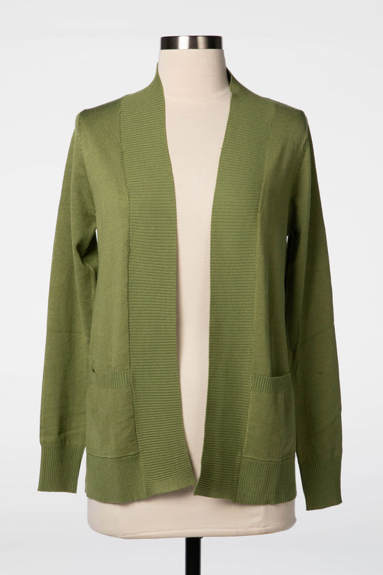 Sage Long Sleeve Pocket Cardigan