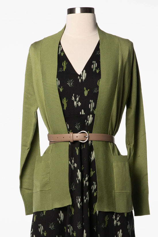 Sage Long Sleeve Pocket Cardigan