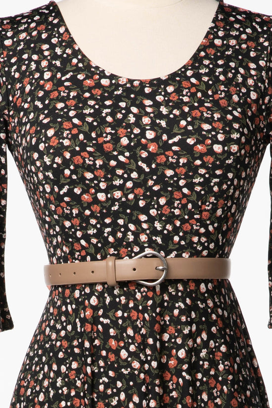 Taupe Skinny Pear Buckle Belt