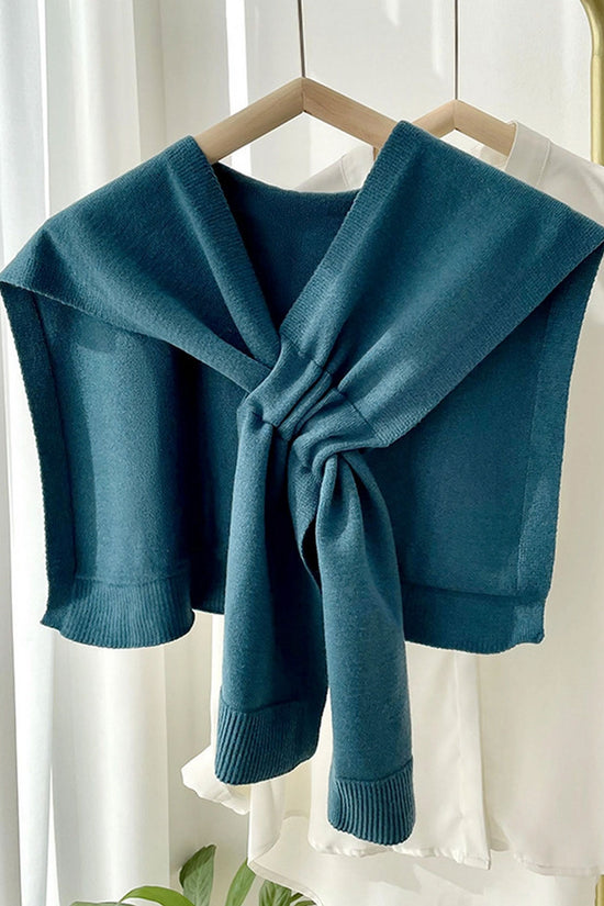 Teal Blue Knitted Shawl